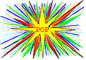 Picture of multicolored explosion (star pattern) and the word POP in the center.